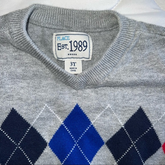 Childrens Place Boys Argyle Sweater - Picture 3 of 4